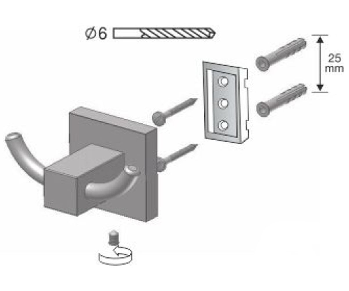 Крючок двойной  ARKTIC 01463:Чертеж 