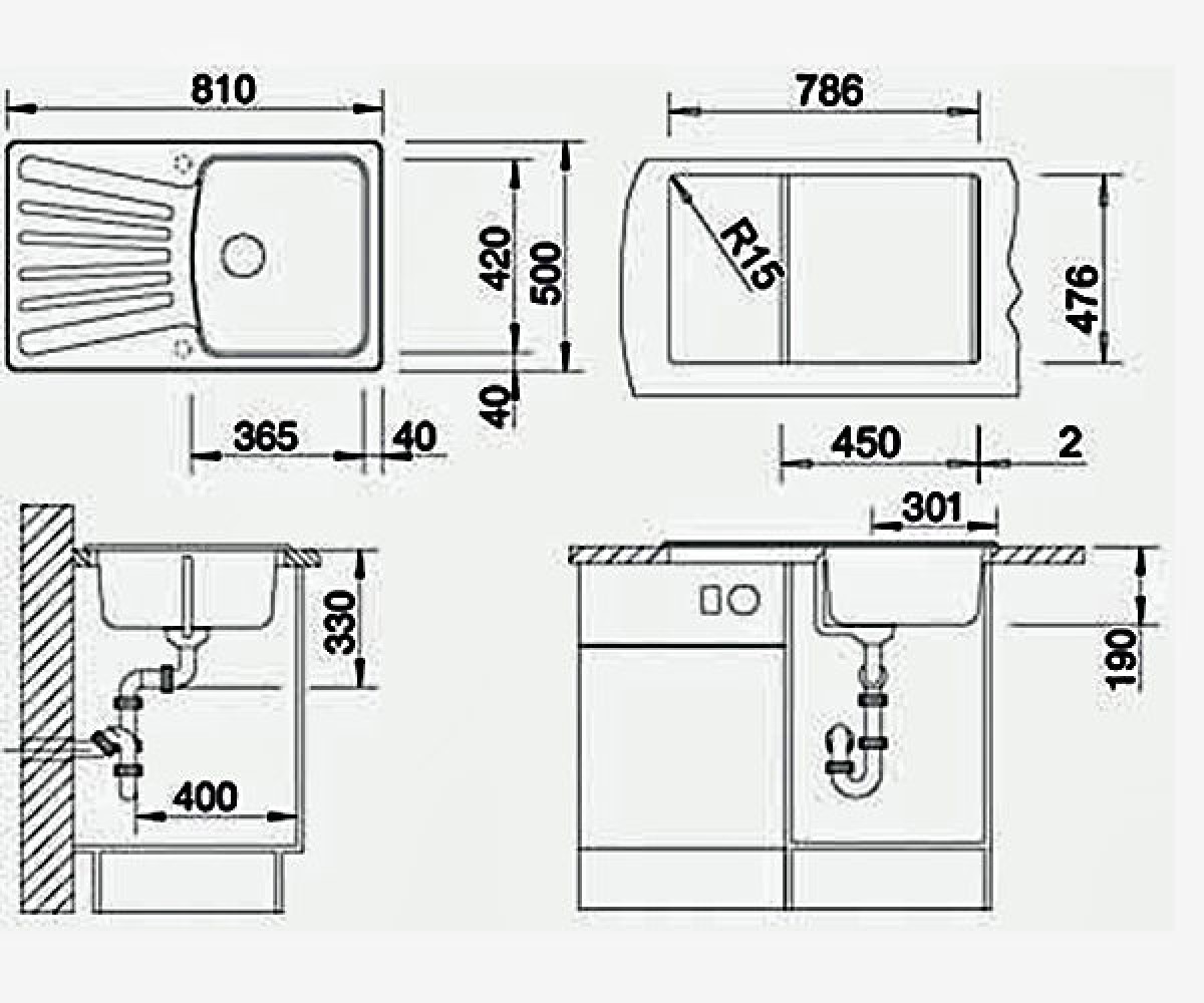 Кухонная мойка  NOVA 45 S 510576:Чертеж 
