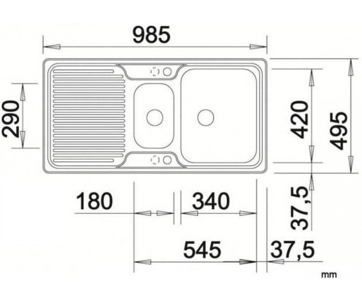 Мойка на кухню  CLASSIC 6-F 510957:Чертеж 