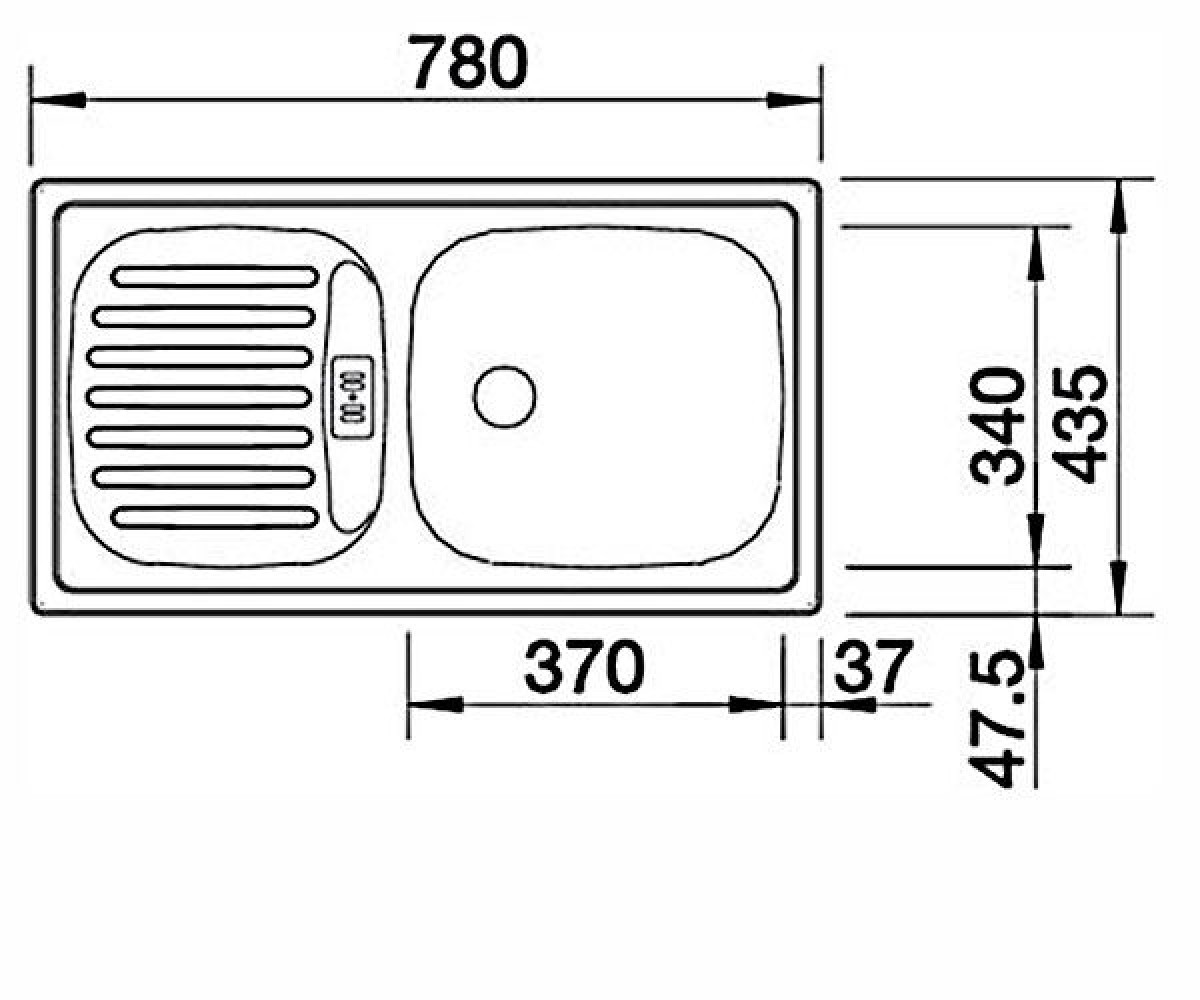 Кухонная мойка  FLEX MINI 512032:Чертеж 