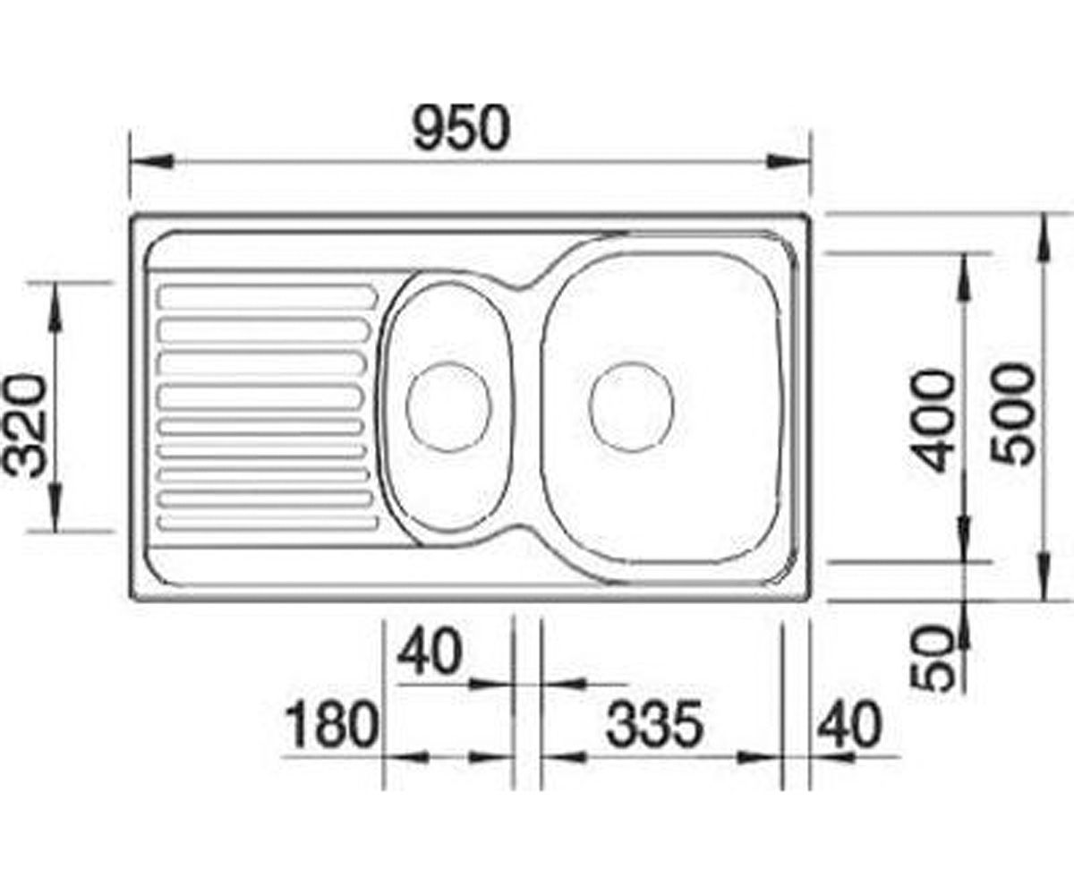 Кухонная мойка  TIPO 6 S BASIC 512303:Чертеж 