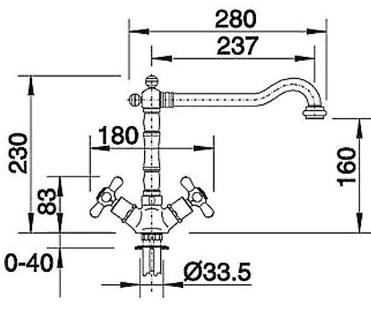 Кухонный смеситель  TERA 512590:Чертеж 