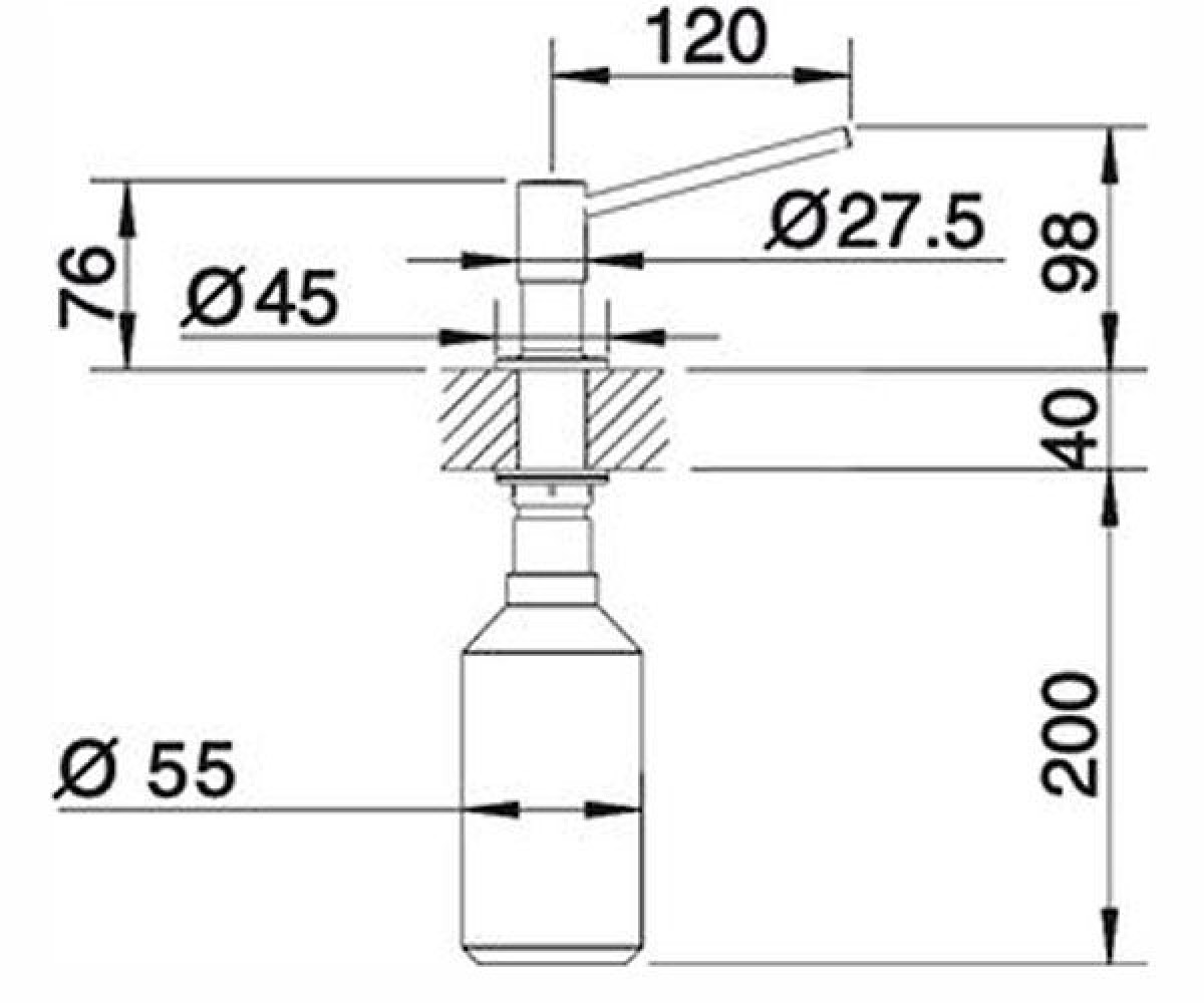Дозатор для моющих  TORRE 512593:Чертеж 