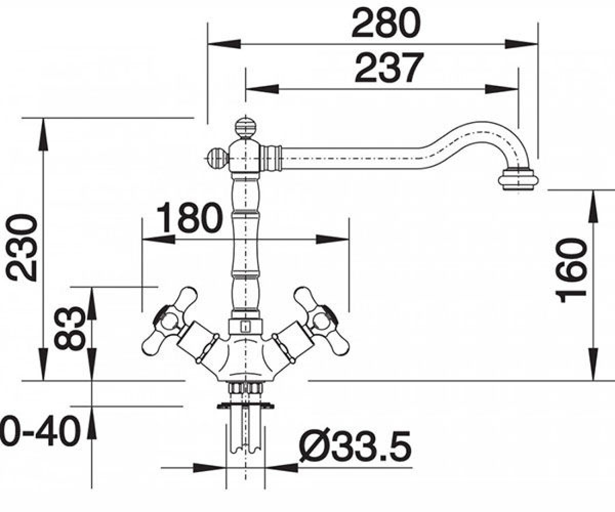 Кухонный смеситель  TERA 512597:Чертеж 