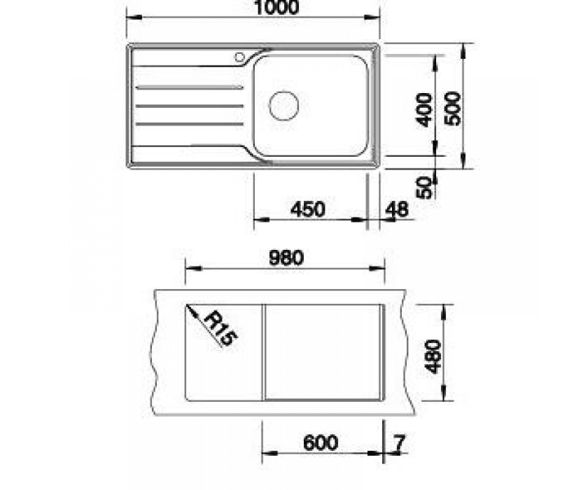 Врезная мойка  MEDIAN XL 6S 512737:Чертеж 