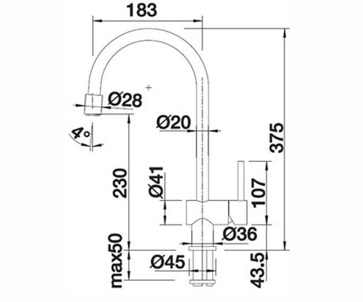 Кухонный смеситель  FILO-S 512755:Чертеж 