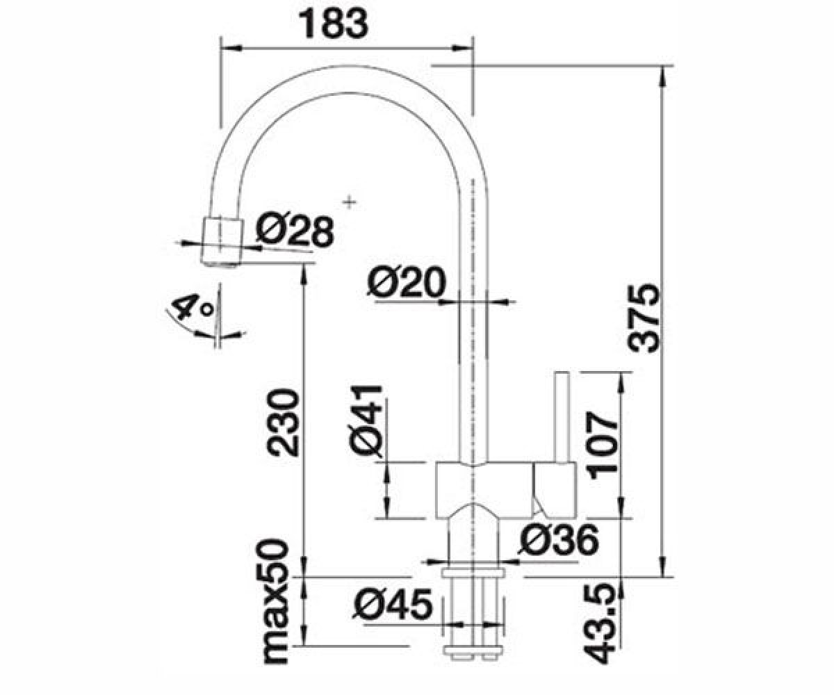 Смеситель для кухни  FILO-S 512763:Чертеж 
