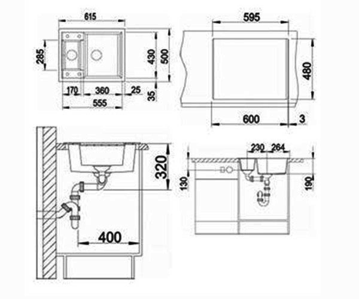 Кухонная мойка  METRA 6 S COMPACT 513469:Чертеж 
