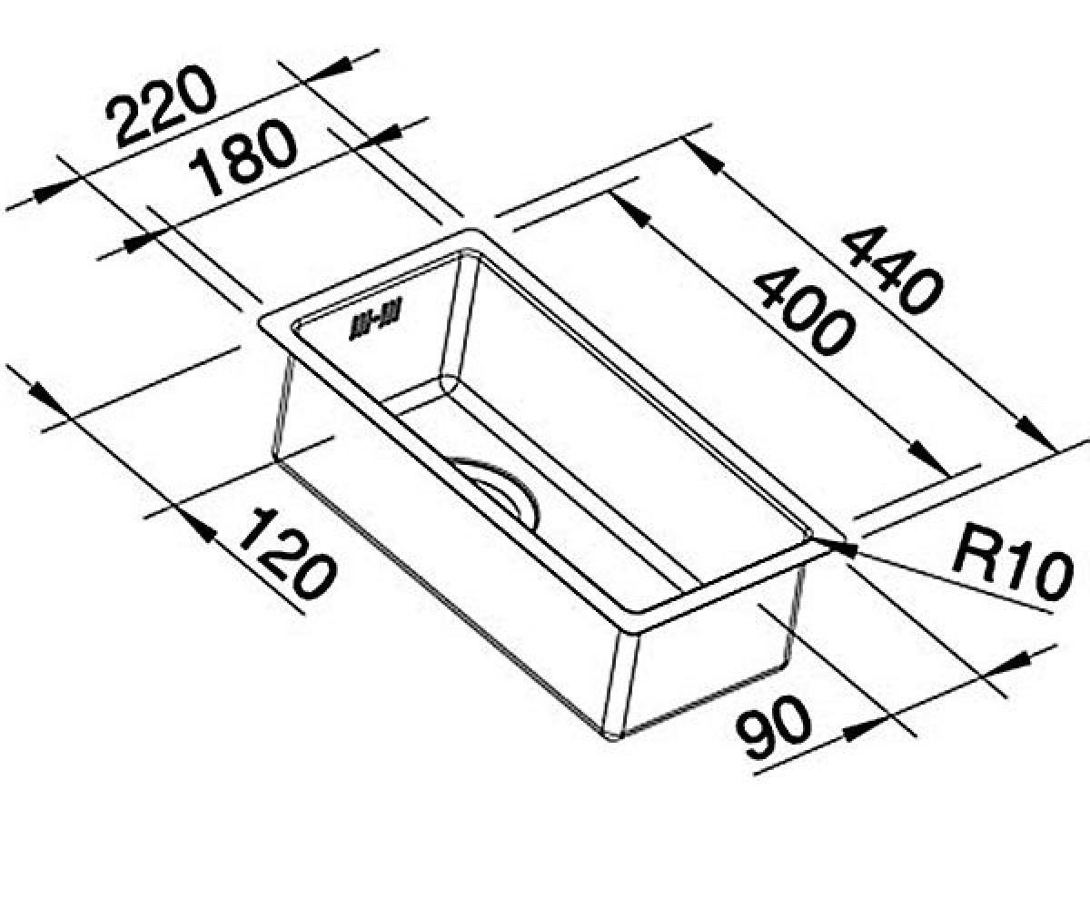 Кухонная мойка  CLARON 180-U 513521:Чертеж 