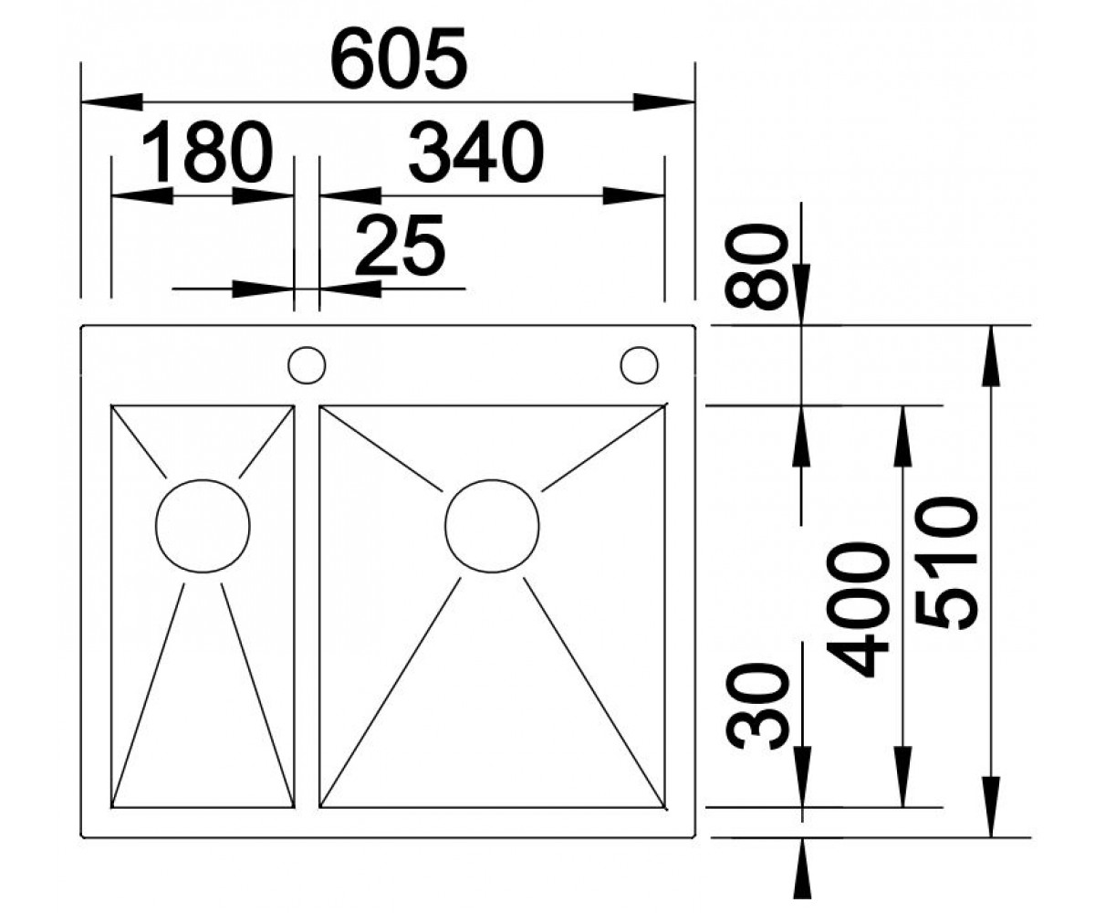Кухонная мойка  ZEROX 513701:Чертеж 