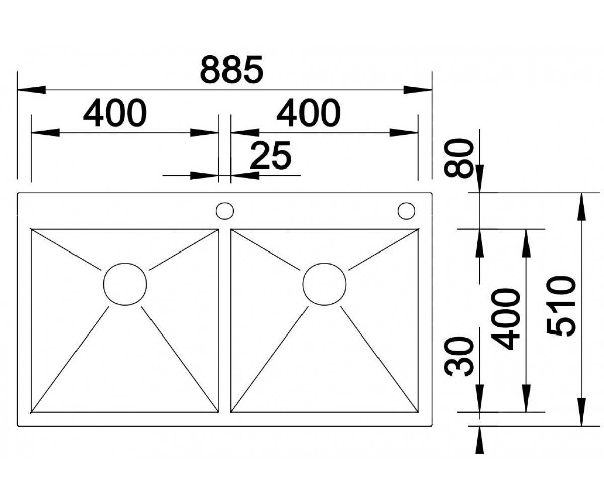 Кухонная мойка  ZEROX 513703:Чертеж 