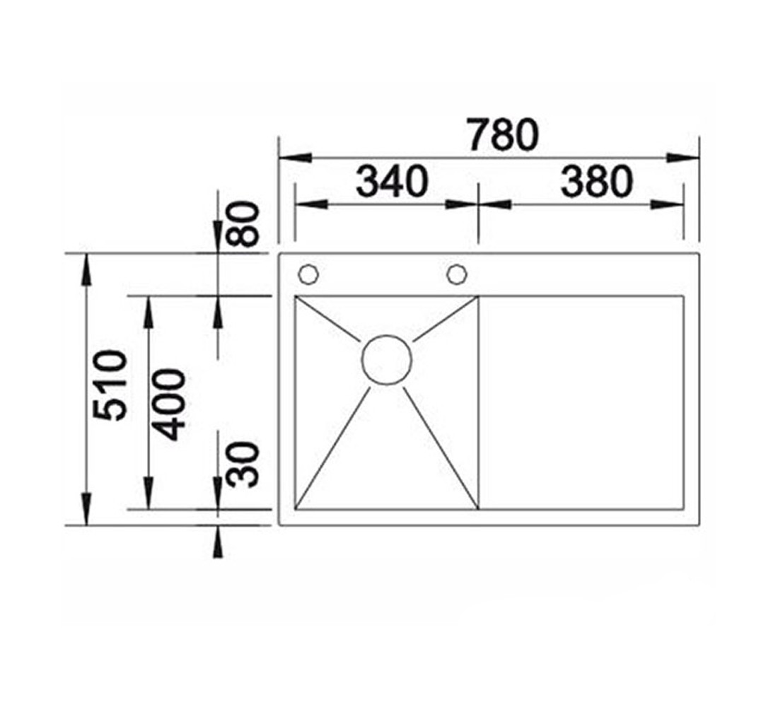 Кухонная мойка  ZEROX 513704:Чертеж 