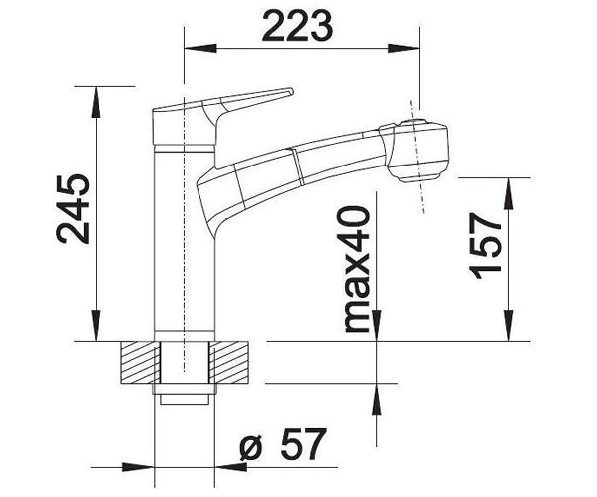 Кухонный смеситель  MERKUR-S 513718:Чертеж 