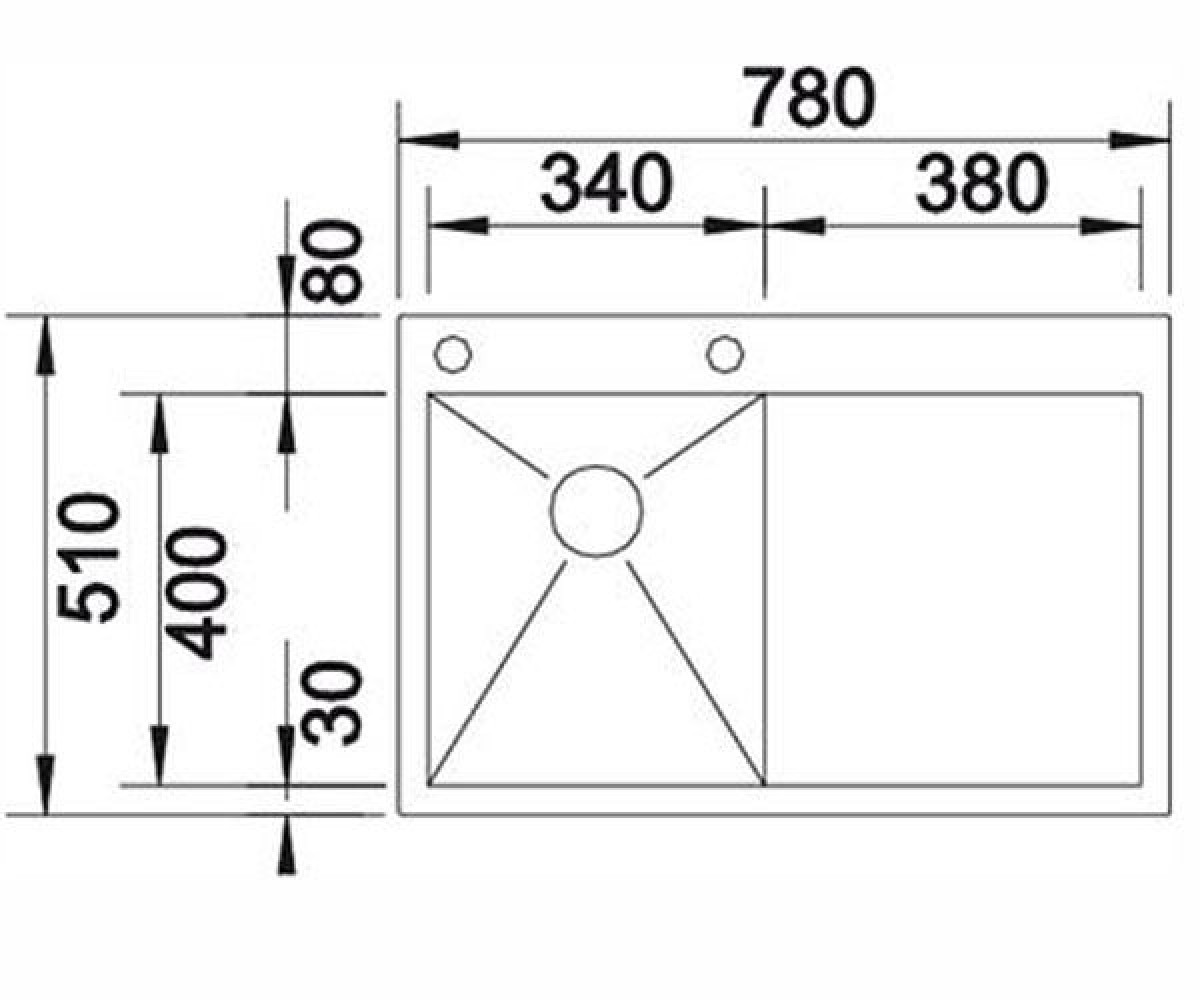 Кухонная мойка  ZEROX 4 S-IF 513758:Чертеж 