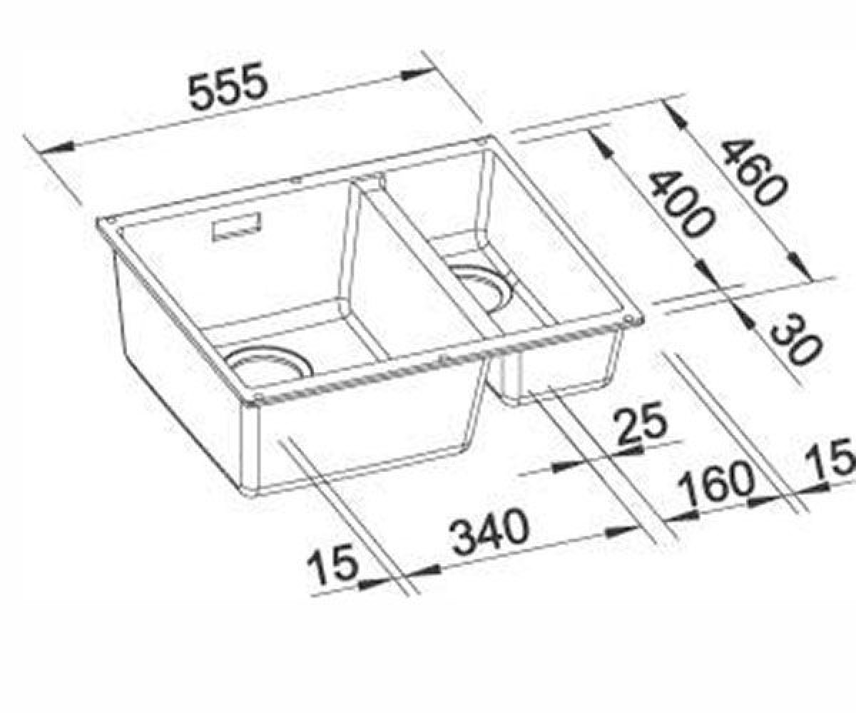 Кухонная мойка  SUBLINE 340/160-U 513791:Чертеж 
