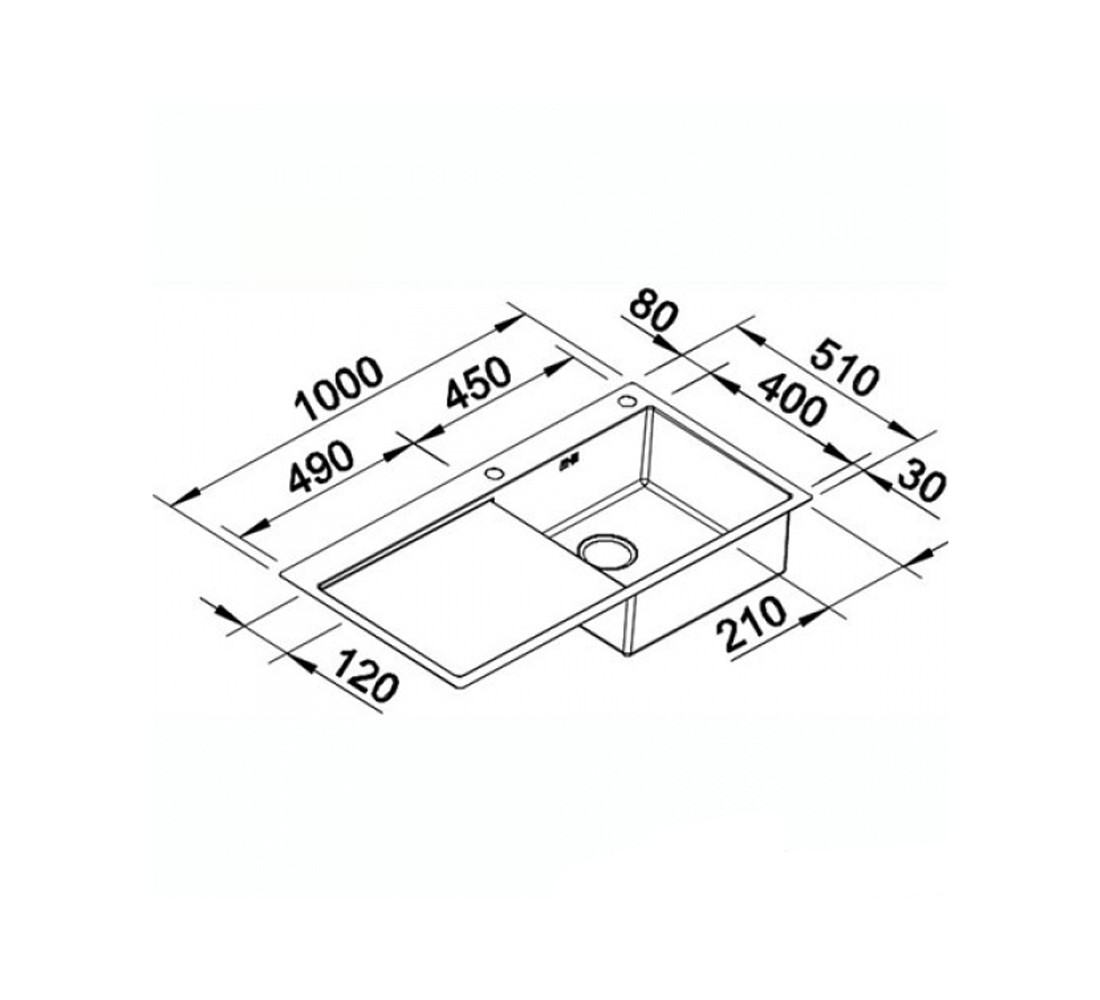 Кухонная мойка  CLARON 513999:Чертеж 