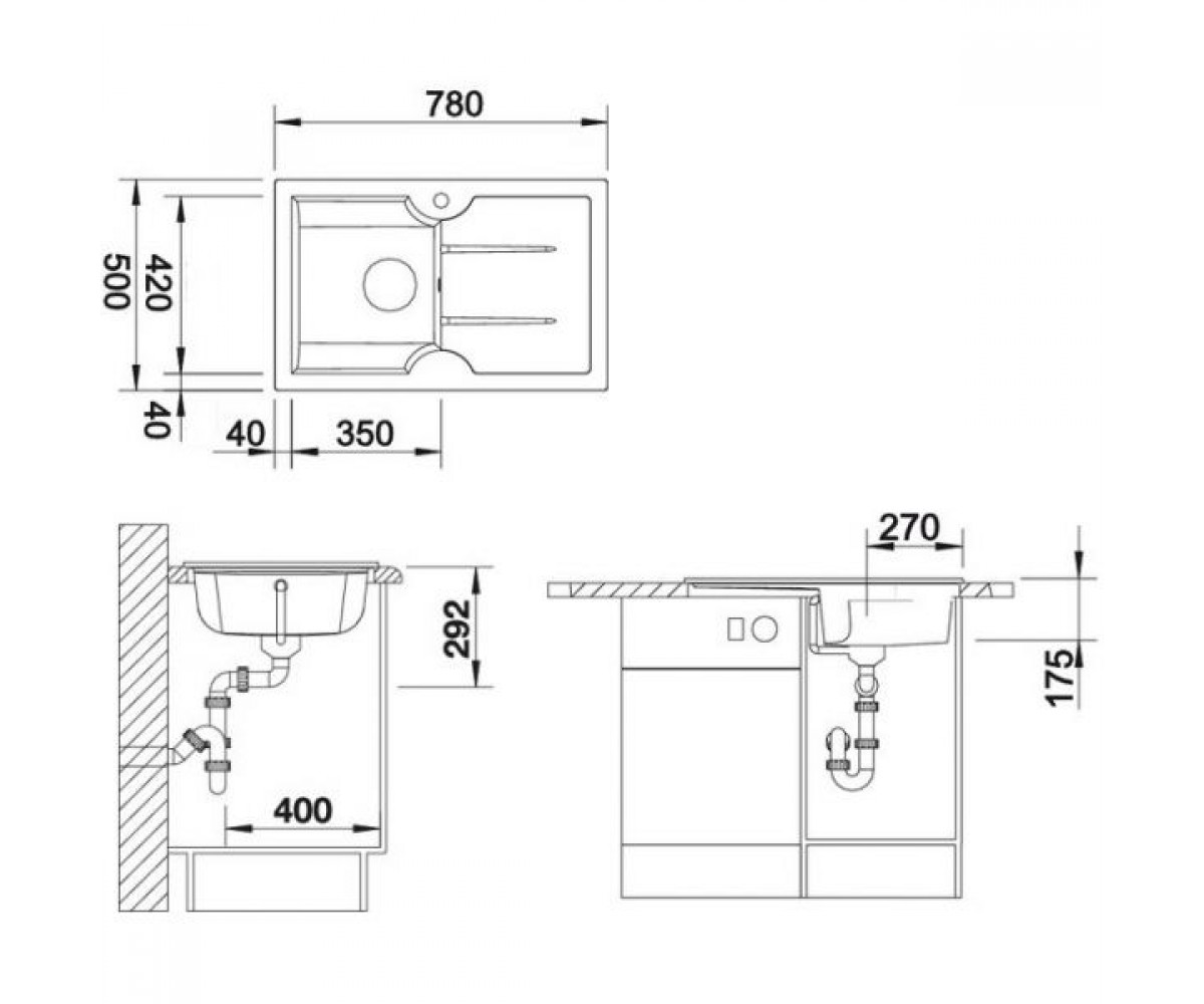 Кухонная мойка  IDESSA 514491:Чертеж 