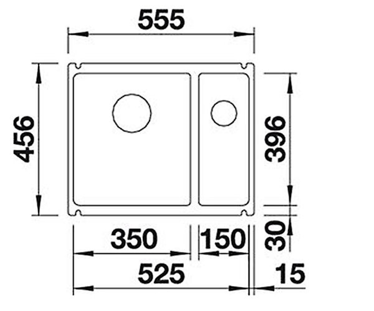Кухонная мойка  SUBLINE 350/150-U 514527:Чертеж 
