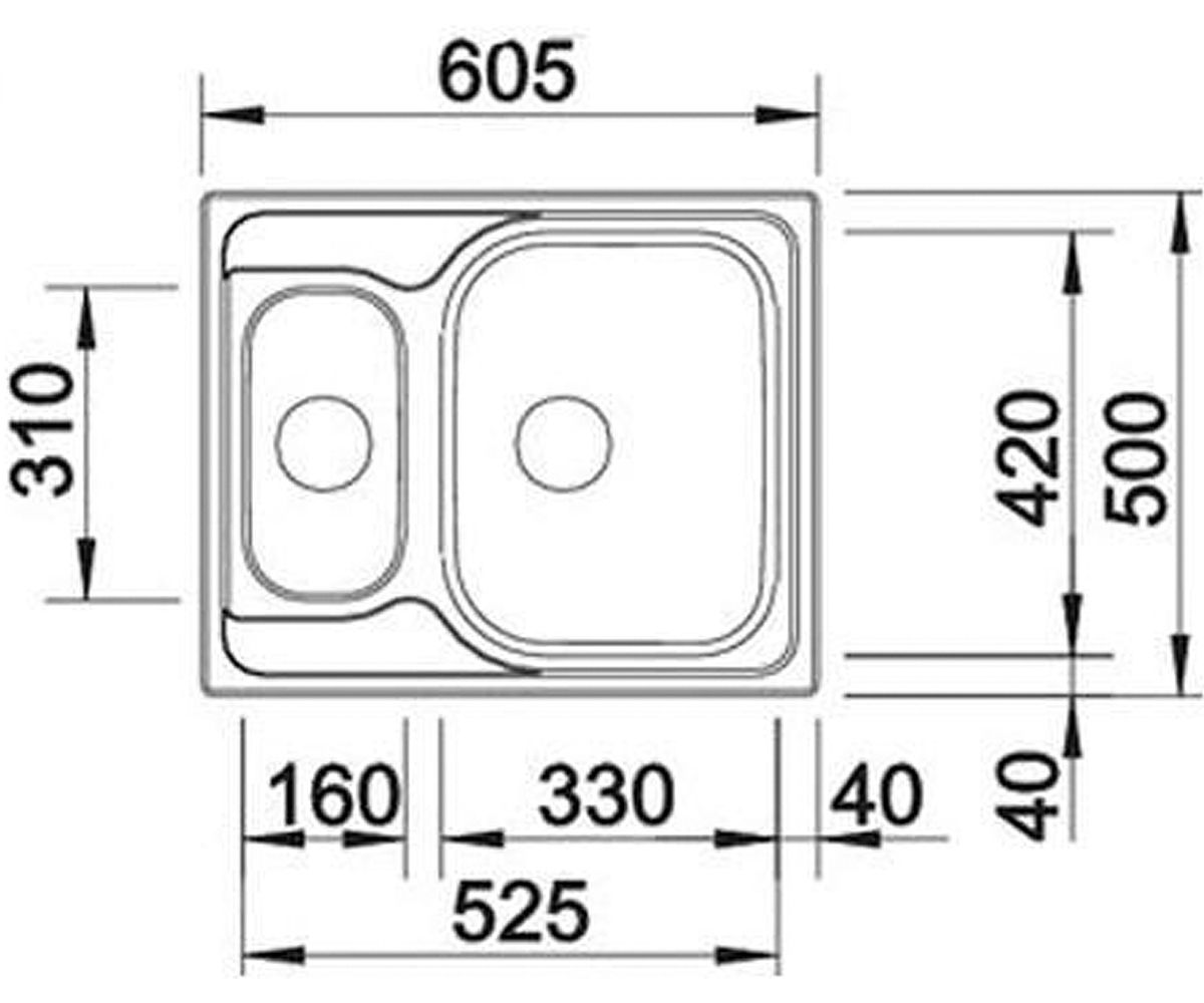 Мойка для кухни  TIPO 6 BASIC 514813:Чертеж 