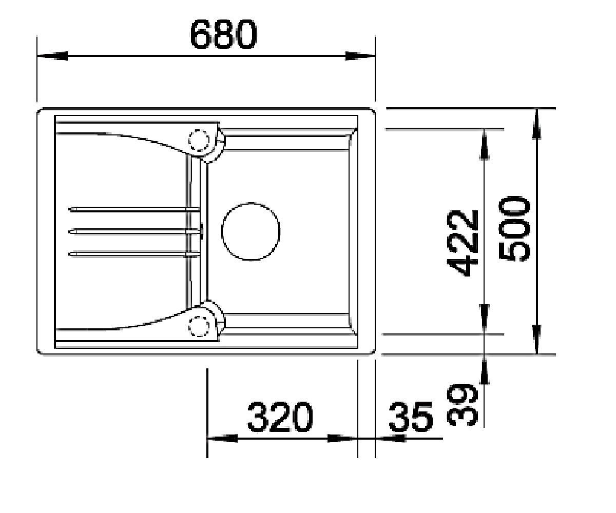 Кухонная мойка  ENOS 40S 515080:Чертеж 