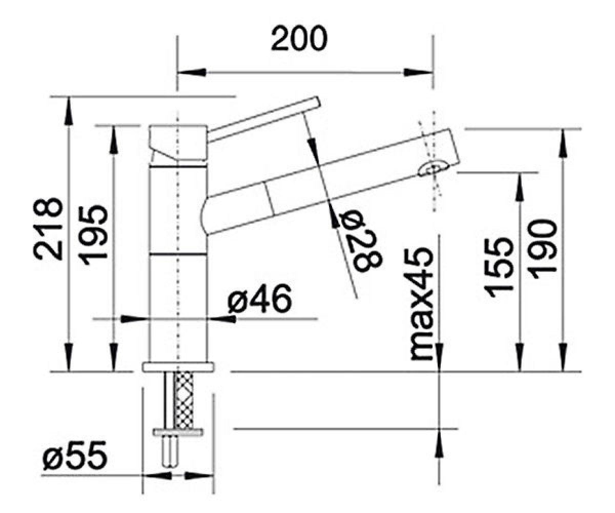 Смеситель  ALTA-S COMPACT 515122:Чертеж 