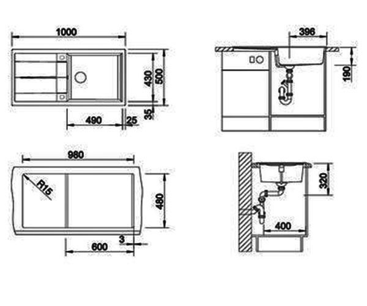 Кухонная мойка  METRA XL 6 S 515283:Чертеж 