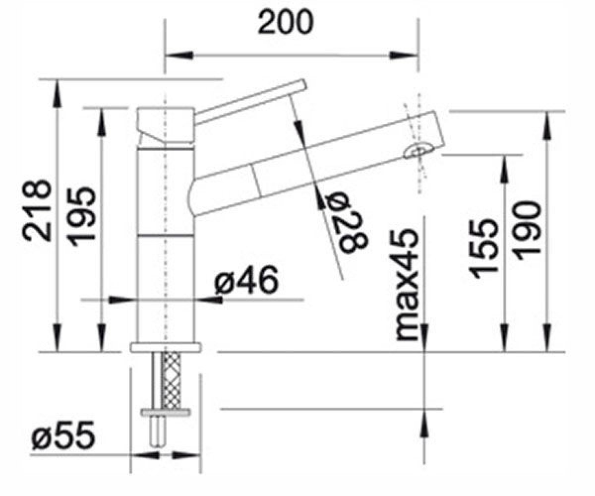 Кухонный смеситель  ALTA-S COMPACT 515328:Чертеж 