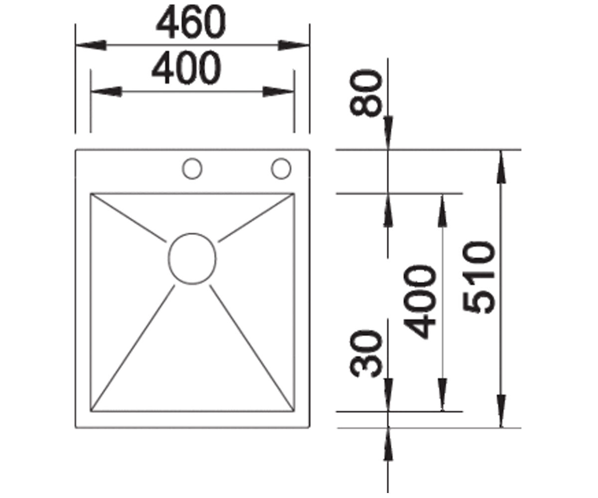 Мойка кухонная  ZEROX 400-IF/A 515639:Чертеж 