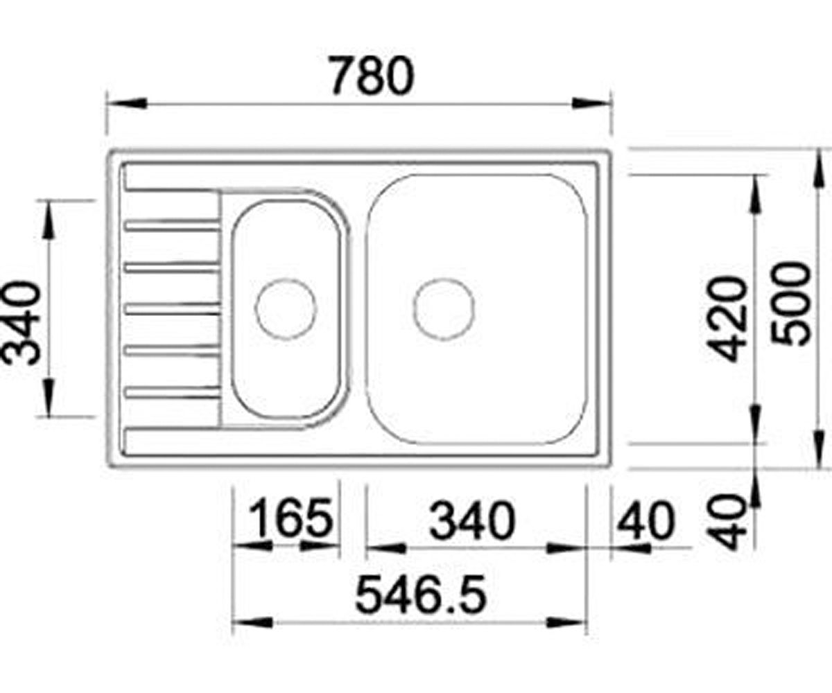 Мойка стальная  LIVIT 6 S COMPACT 515794:Чертеж 