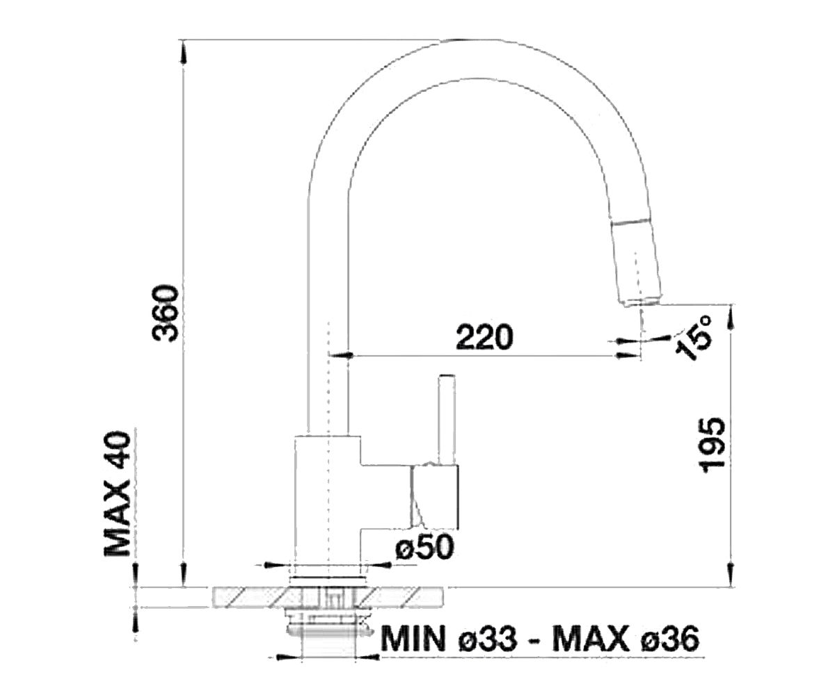 Смеситель для мойки  SPIRIT S 516526:Чертеж 