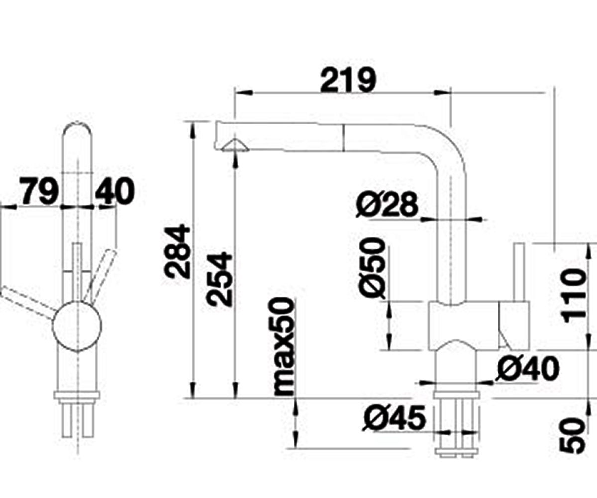 Кухонный смеситель  LINUS-S 516710:Чертеж 