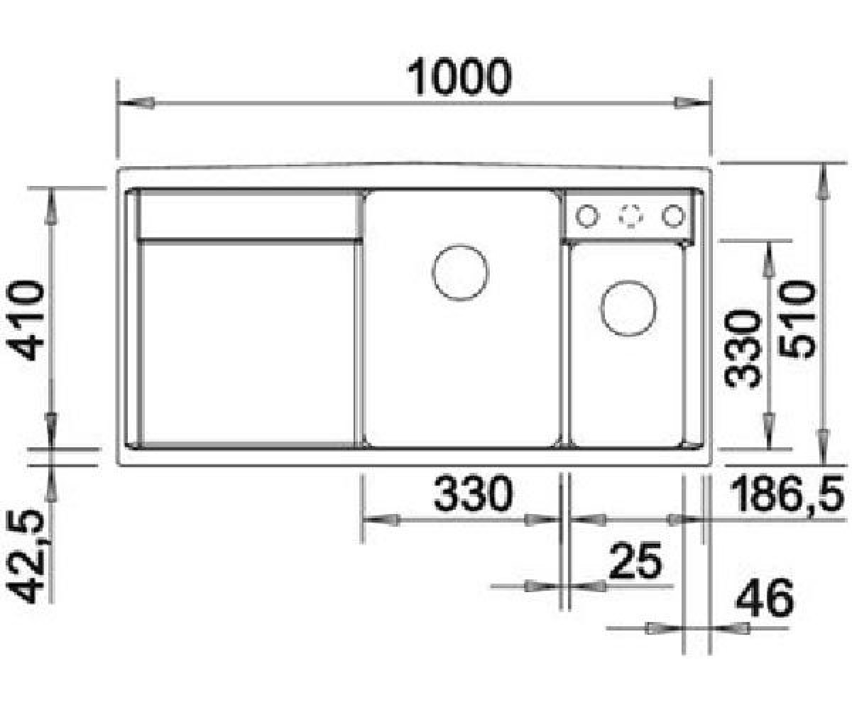 Кухонная мойка  AXIA II 6 S 516823:Чертеж 
