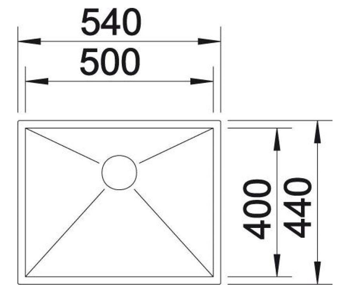 Мойка для кухни  ZEROX 500-IF 517244:Чертеж 