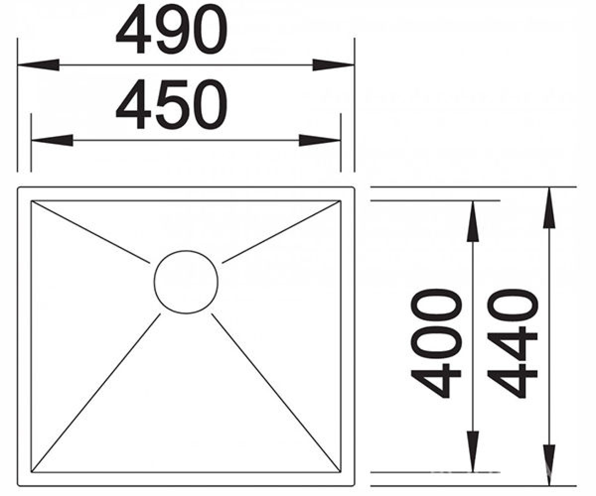 Кухонная мойка  ZEROX 550-U 517247:Чертеж 