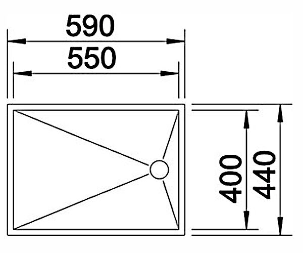 Кухонная мойка  ZEROX 550-U 517274:Чертеж 