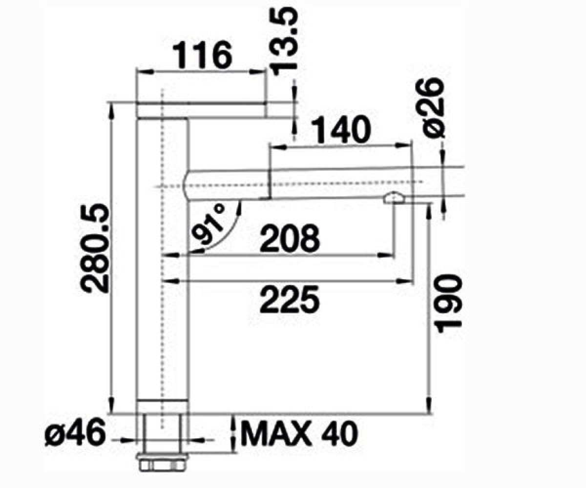 Кухонный смеситель  LINEE-S 517592:Чертеж 