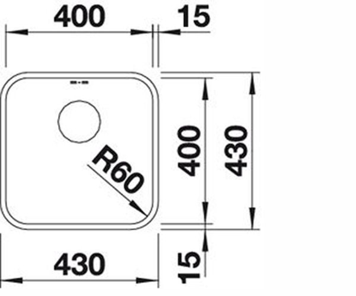 Кухонная мойка  400-U 518202:Чертеж 