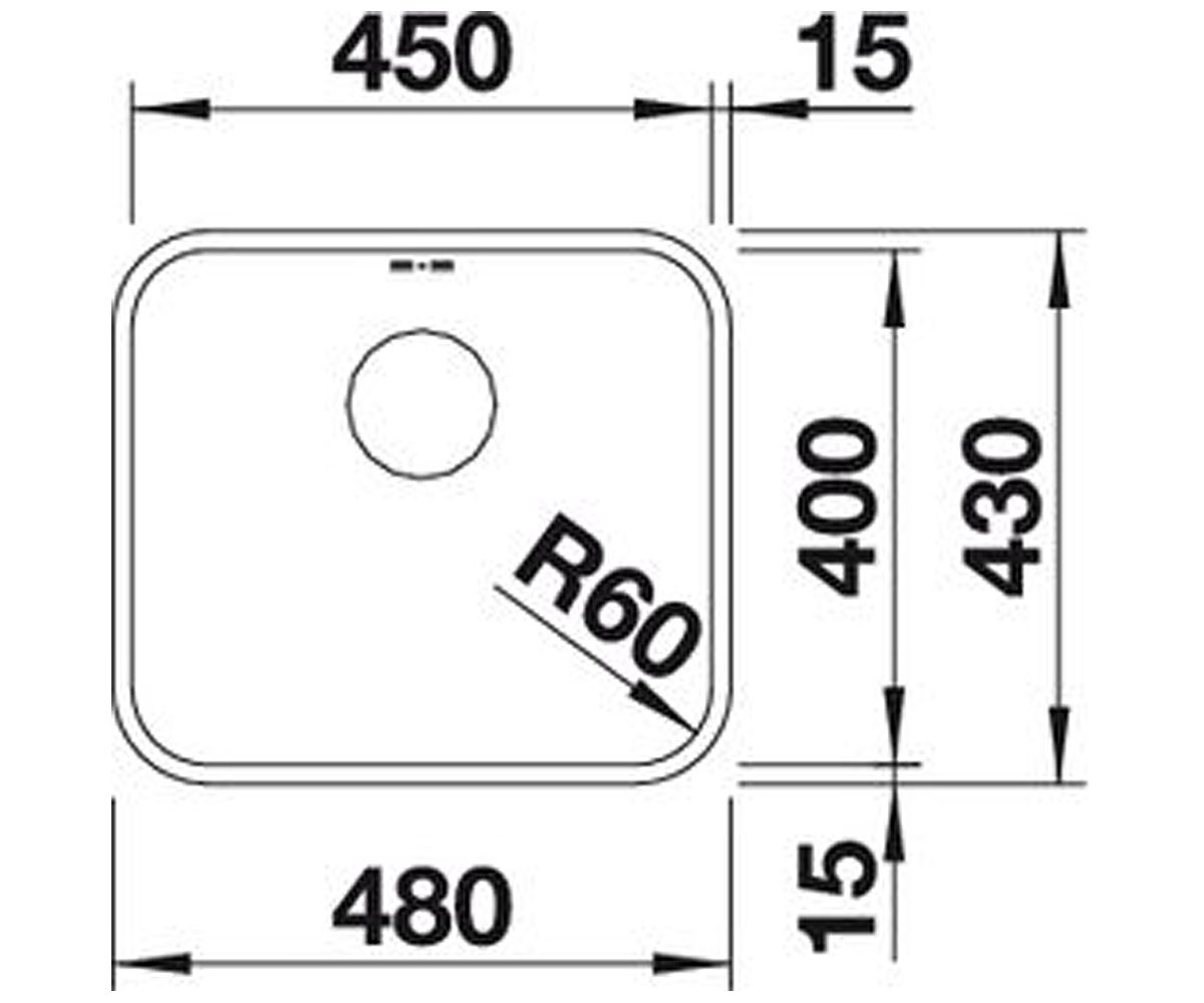Мойка для кухни  450-U 518204:Чертеж 