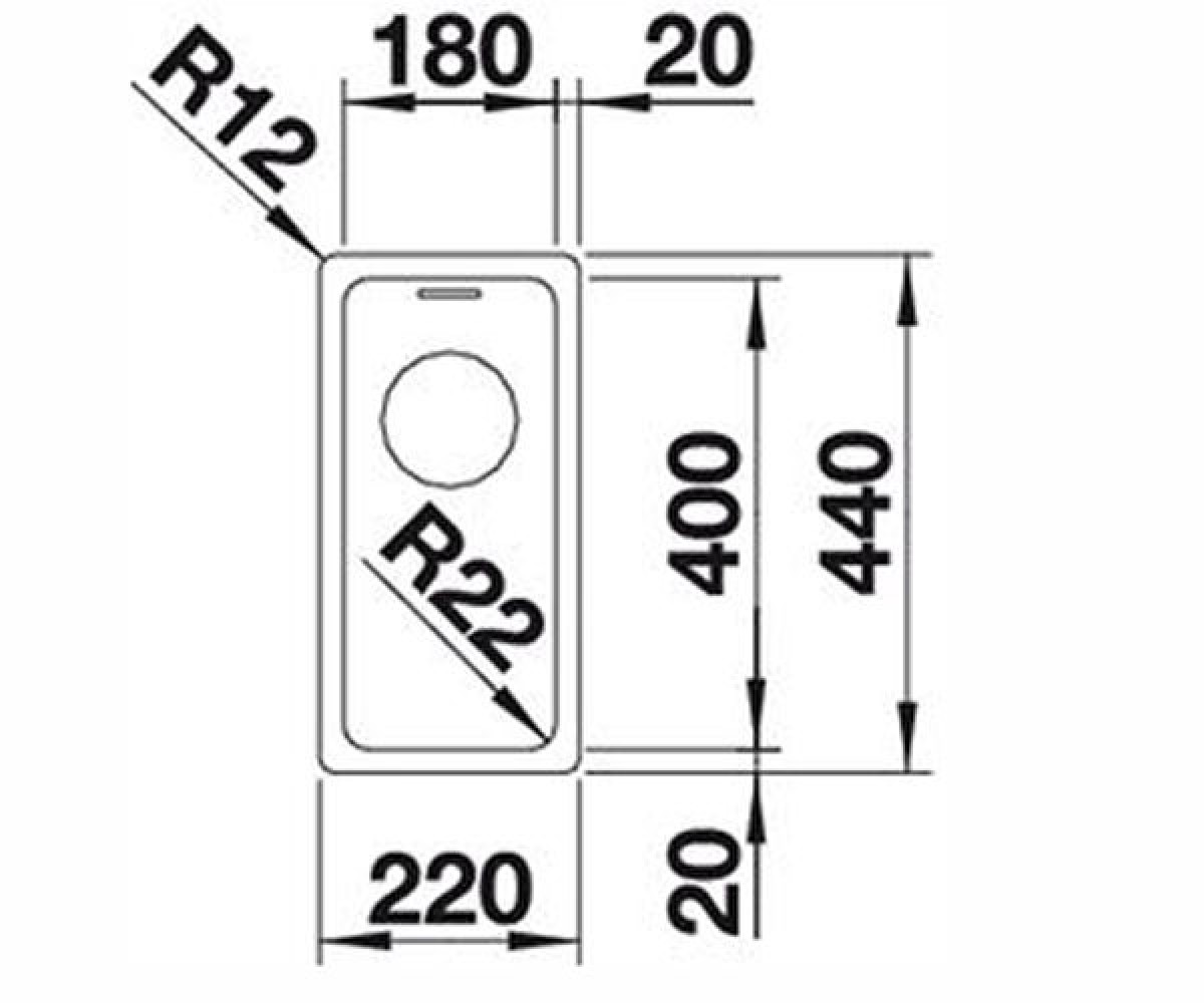 Кухонная мойка  ANDANO 180-U 518301:Чертеж 
