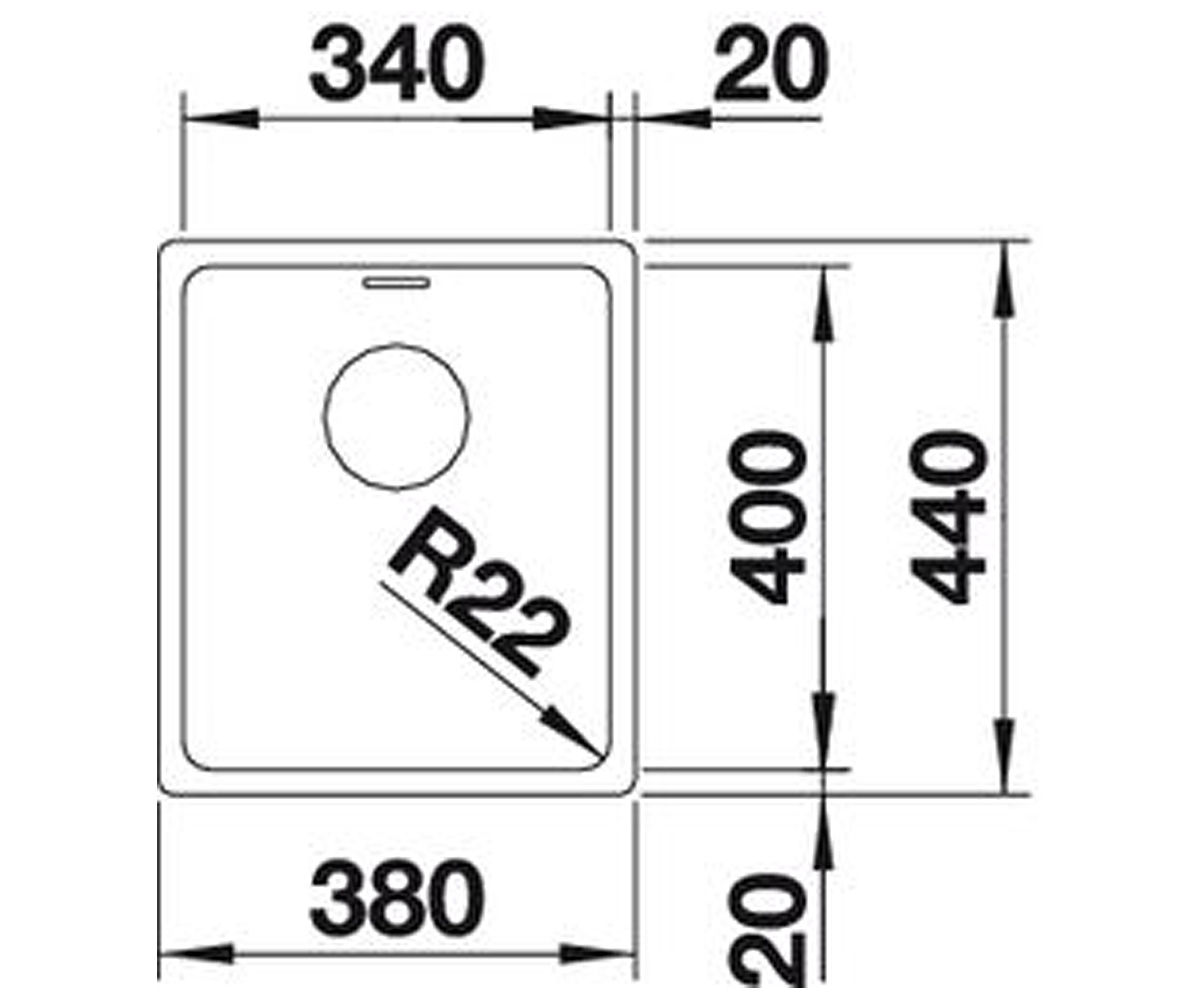 Мойка стальная  ANDANO 340-U 518306:Чертеж 