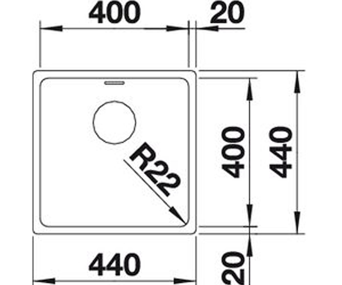 Мойка стальная  ANDANO 400-U 518310:Чертеж 