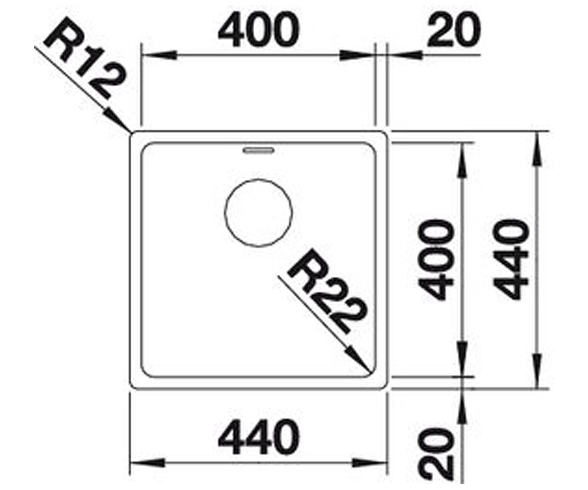 Мойка стальная  ANDANO 400-IF 518311:Чертеж 