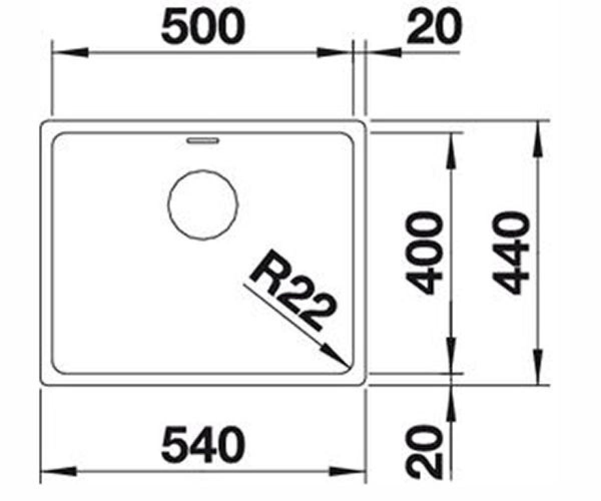 Кухонная мойка  ANDANO 500-U 518314:Чертеж 
