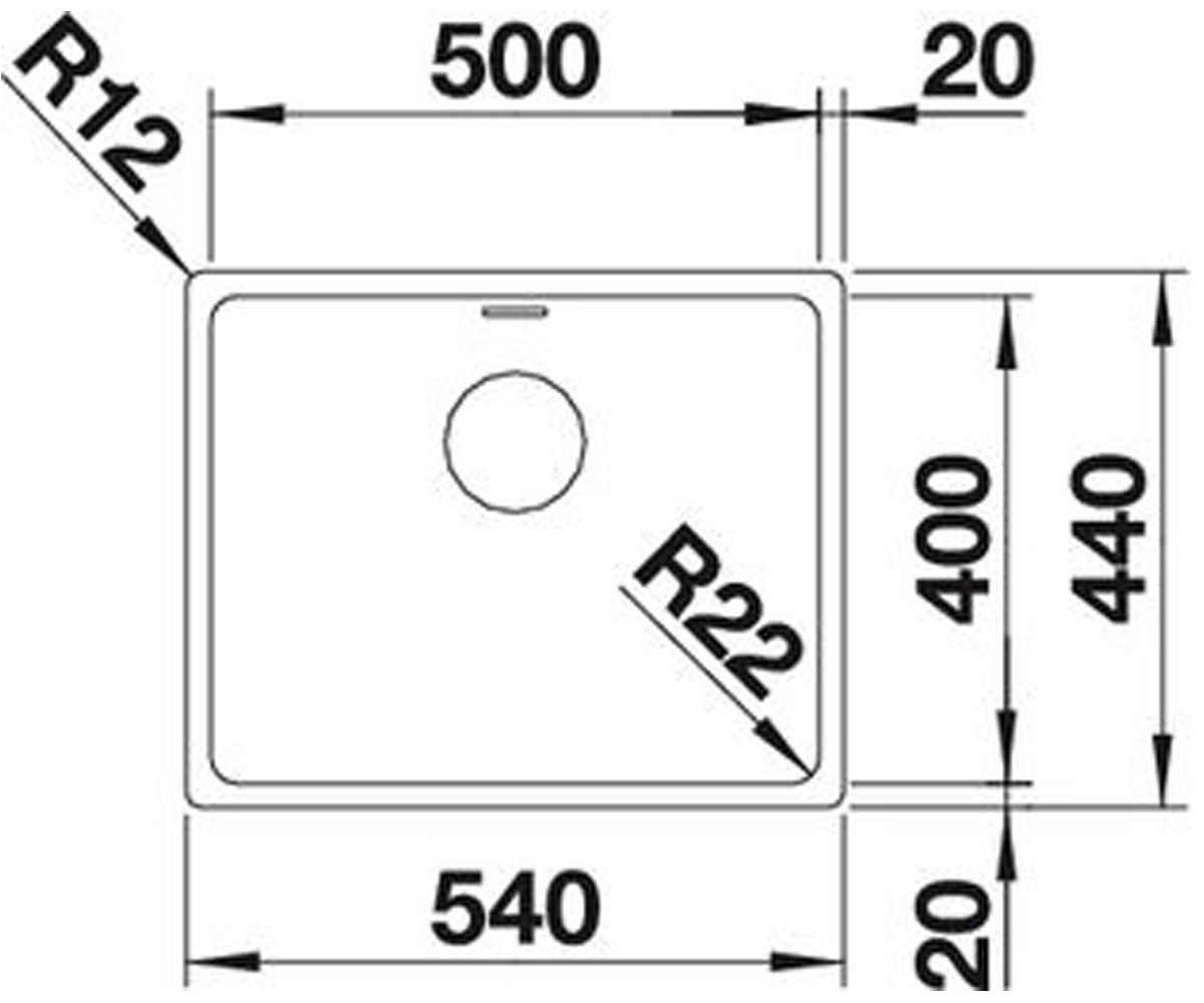 Мойка для кухни  ANDANO 500-IF 518316:Чертеж 