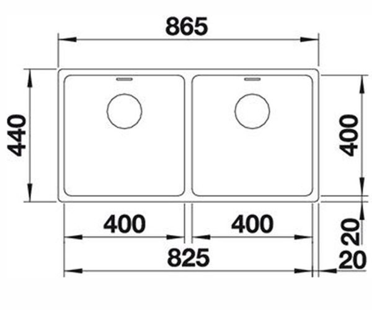 Кухонная мойка  ANDANO 400/400-U 518325:Чертеж 