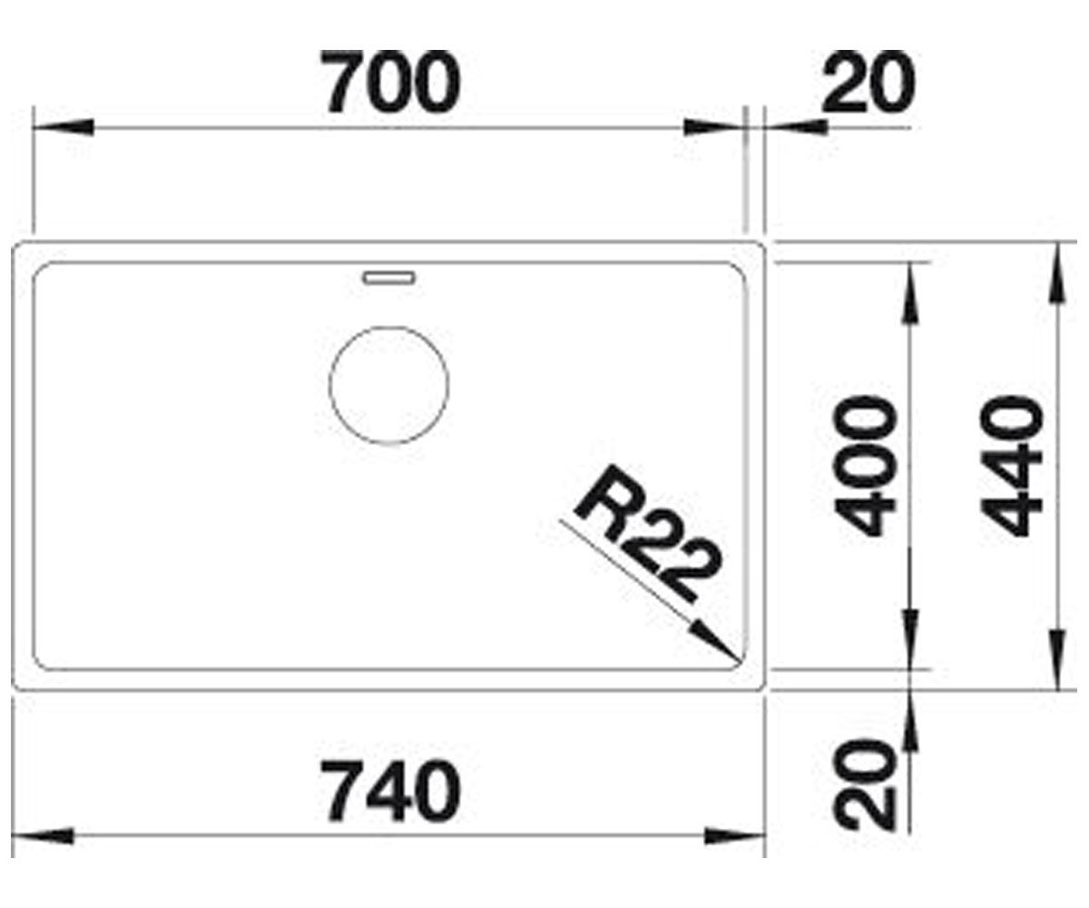Стальная мойка  ANDANO 700-U 518614:Чертеж 