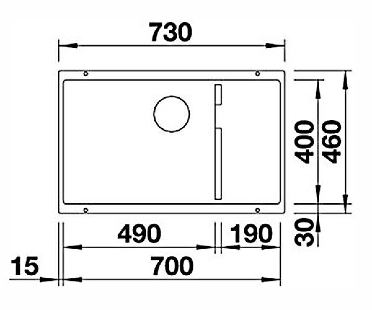 Кухонная мойка  SUBLINE 700-U LEVEL 518973:Чертеж 