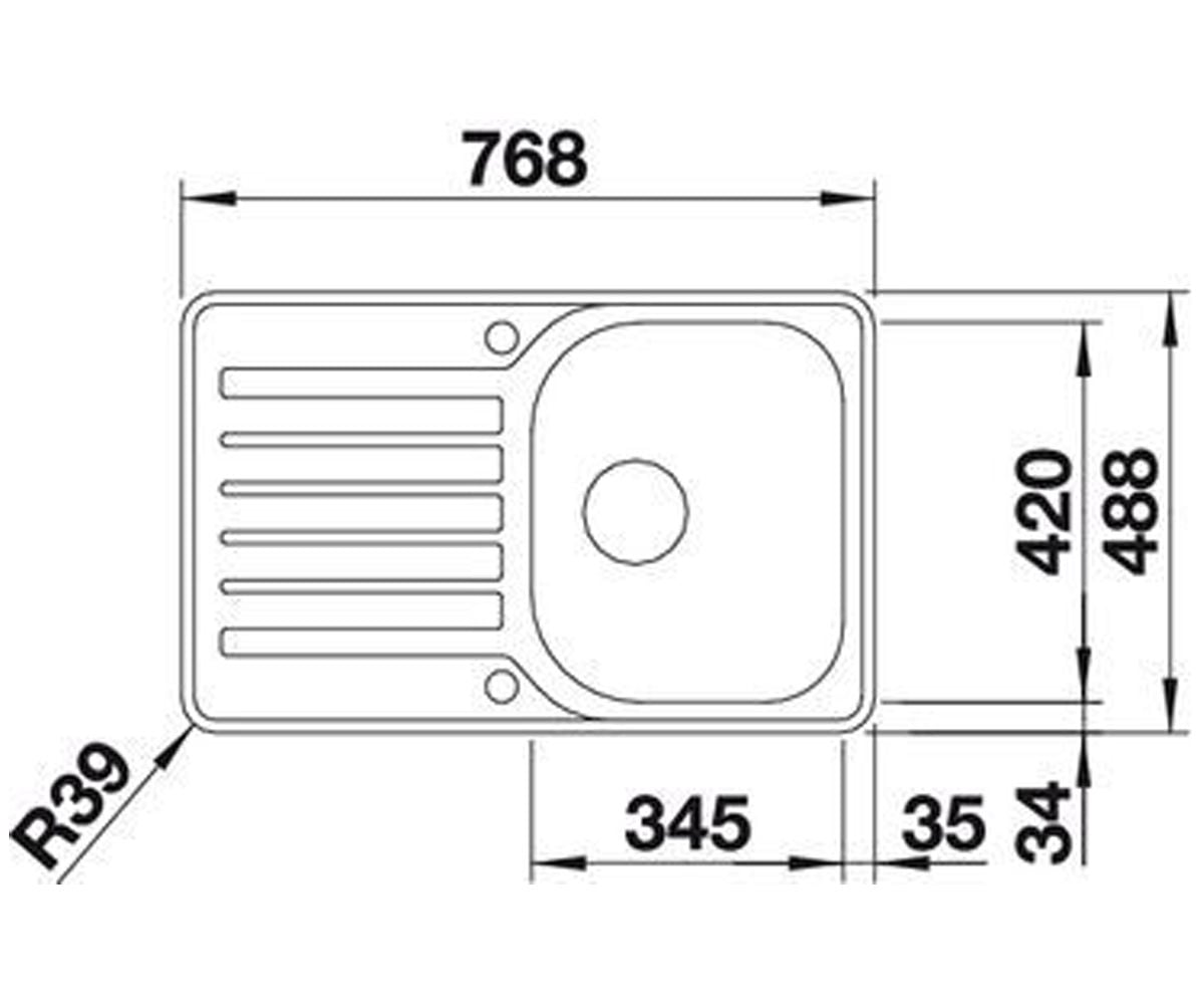 Мойка для кухни  LANTOS 45 S-IF COMPACT 519059:Чертеж 