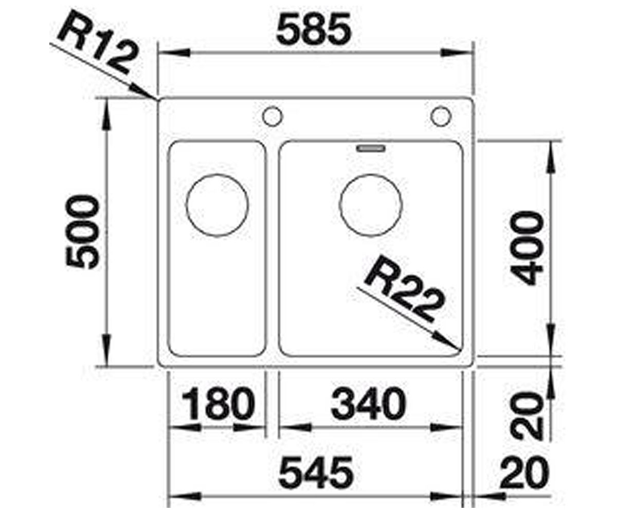 Кухонная мойка  ANDANO 340/180-IF/A 519558:Чертеж 