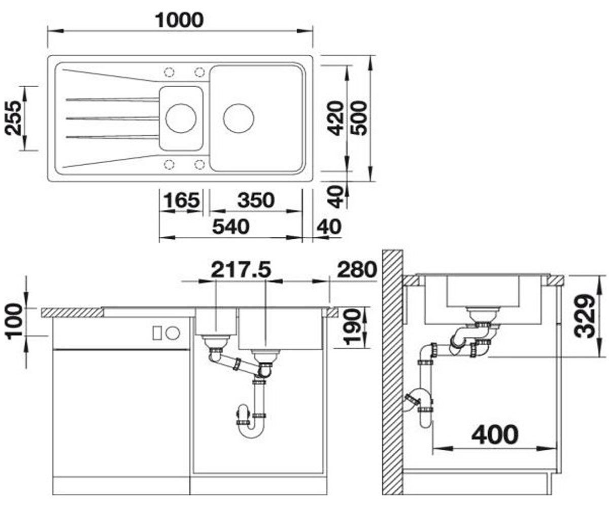 Кухонная мойка  SONA 6S 520483:Чертеж 